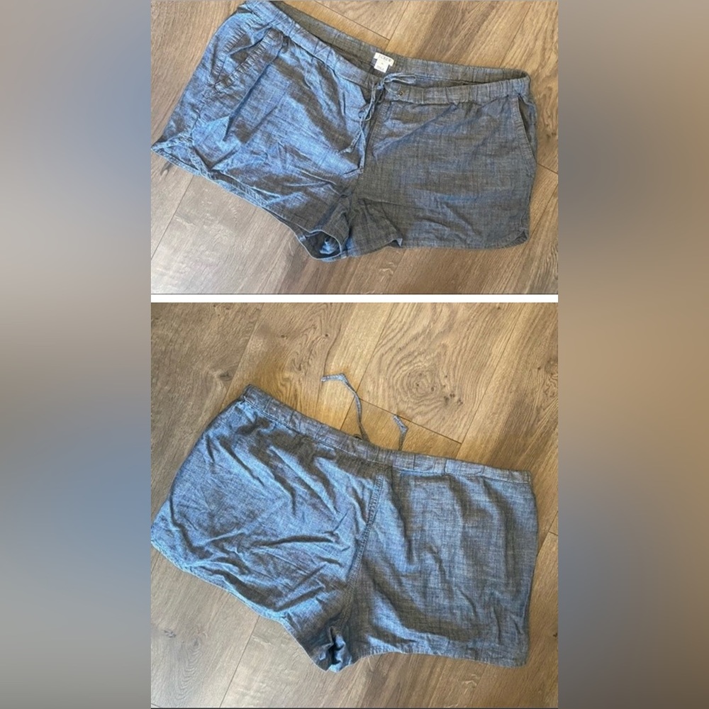 J Crew Denim Drawstring Waist Shorts Size XL